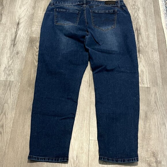 Thorn Dark Blue Denim Mid Rise Tapered Jeans Size 20 W - Picture 6 of 8